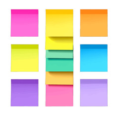Fototapeta premium Colorful Sticky Note Collection On White Background