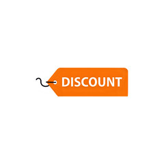 Orange Discount Tag: Sale Label, Promotional Offer, Price Reduction Graphic
