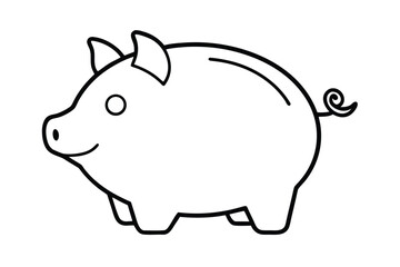 Obraz premium Piggy Bank Icon Vector Without Animals No Text
