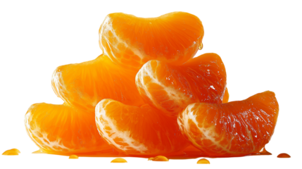 Stacked Orange Segments on Transparent Background