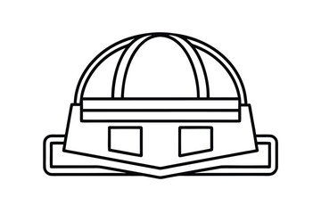 Fototapeta premium Icon Of Construction Helmet And Blueprint