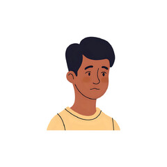 Pensive Young Man: Illustrated Portrait of a Teenager