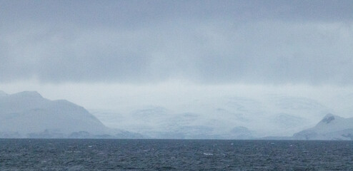 The mountains on Antarctica meeting the Southern Ocean