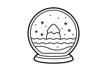 Hand Drawn Snow Globe Icon Vector No Text