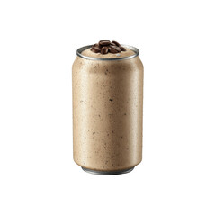 Iced Coffee Smoothie in Aluminum Can with Coffee Beans Topping