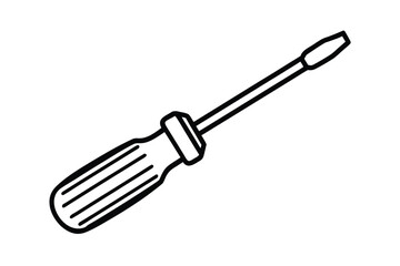 Fototapeta premium Hand Drawn Screwdriver Icon Minimal Design