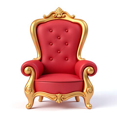 majestic regal throne chair rich deep red velvet adorns frame surrounded intricate golden copy