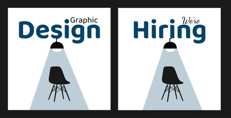 We are hiring job vacancy social media post banner design template with red color. We are hiring job vacancy square web banner design. Employee vacancy announcement. Illustration isolated