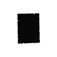 Black wavy edged rectangle icon graphic