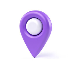 richly detailed purple pin icon emerges crisp white background stand copy