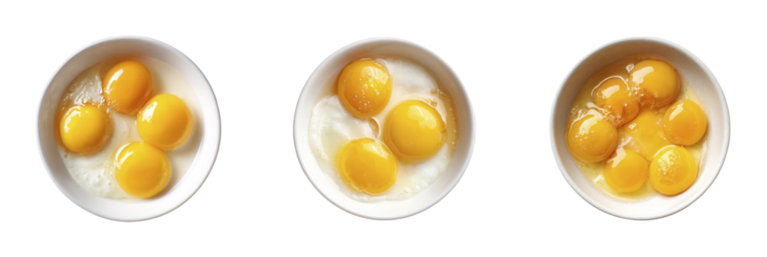 Cooking action with fresh eggs kitchen setting food preparation bright environment top-down view culinary concept