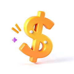 stylized cartoon dollar sign floats amidst bright white space curved lines vibrant hues radiating