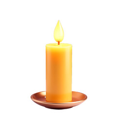 warm golden candle stands majestically serene starry night sky subtle crescent moon hanging