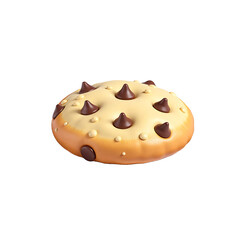 warm golden cookie dark chocolate chips sits atop pristine white plate stark snowy