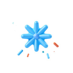 soft focus blue confetti swirls around central burst suspended amidst pristine white silence subtle gradient