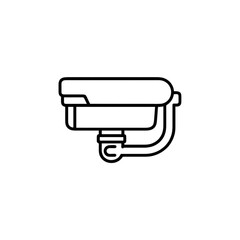 Surveillance camera icon in minimalist style with black outline  