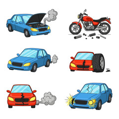 set of cars isolated