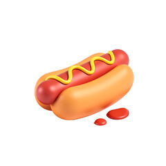 vibrant hot dog sits atop crisp white plate surrounded splashes bright red ketchup yellow
