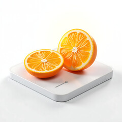 vibrant slices radiate warmth crisp white marble set amidst subtle shadows soft ambient light