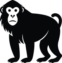 Fototapeta premium monkey silhouette illustration on white background