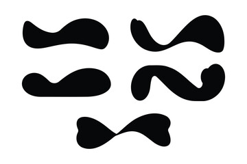 Amoeba Blob Shape Vector Illustration Set  Organic Fluid Abstract Forms