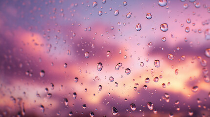 Captivating raindrops on window sunset sky nature photography serene environment close-up view tranquil concept