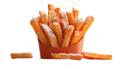 Sweet Potato Fries in Orange Cup Snack Delight