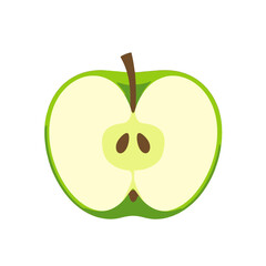 Green Apple Half Slice Illustration