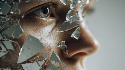 Shattered Identity A Powerful CloseUp Portrait