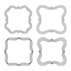 Collection of Vintage Labels, Frames, and Border Outline Vector Set