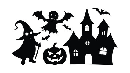 Ultimate Halloween Silhouette Pack – Bats, Ghosts, Witches & Skeleton Vector Graphics
