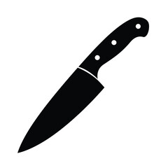 Black kitchen knife silhouette utensil cooking