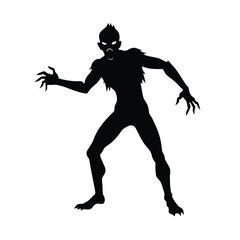 Spooky Halloween Silhouettes – Zombie Vector Clipart 