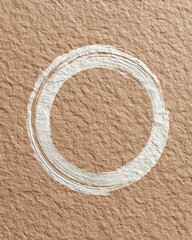 Textured Circle Frame Brown Paper with White Ring