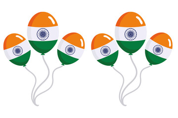 India Republic Day balloons isolated on white, transparent background