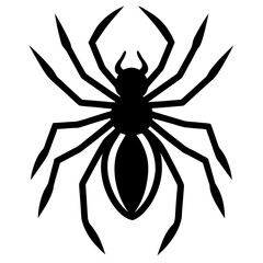 Obraz premium Minimalist Spider Silhouette Vector Clean Insect Outline for Halloween, Web Art & SVG Crafts