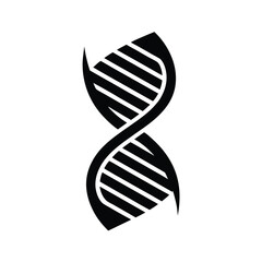 Minimalist logo a dna strand helix molecule