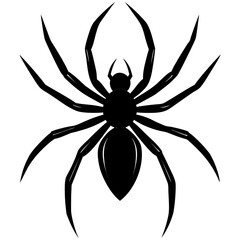 Obraz premium Editable Spider Vector Graphic Simple Silhouette Design for UI Icons, Horror UI & Scary Apps
