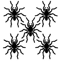Obraz premium Scary Spider Silhouette Pack Bug Vector Icons for Halloween Crafts, Apps & Decorations