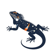 Obraz premium Black And Orange Lizard Illustration