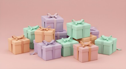 Obraz premium Pastel Parcel Stack