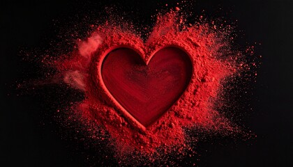 Imprint of Emotion: A Heart Carved in Crimson Dust