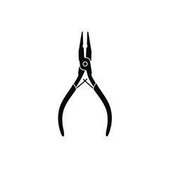 Black jewelry pliers icon tool craft