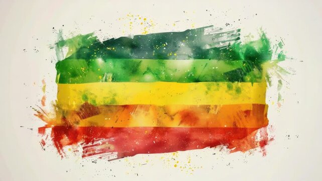A painting of a national flag, suitable for patriotic or historical themes