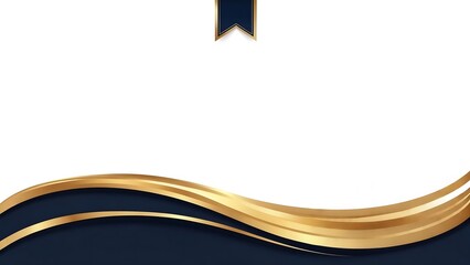 Elegant Gold Blue Wavy Certificate Background