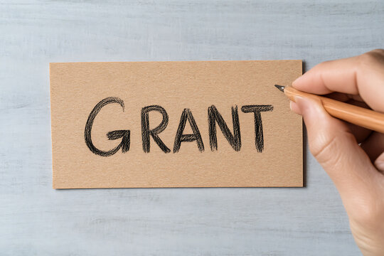 Grant application in progress. Funding opportunities and financial aid concept.  Applying for support, scholarships, and resources.  Assistance concept.