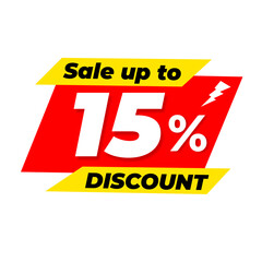Save up to 15% discount, red colour png, transparent background, discount product 