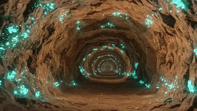 Mystical Cave with Glowing Crystals: A Journey into the Earth's Depths