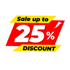 Save up to 25% discount, red colour png, transparent background, Discount 