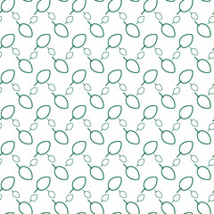Seamless Pattern Featuring Connected Circular and Oval Shapes in Green Outline